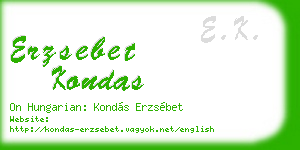 erzsebet kondas business card