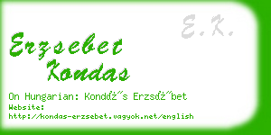 erzsebet kondas business card